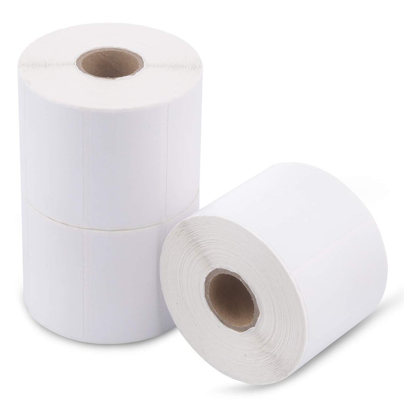 enKo Products enKo Direct Thermal Labels 2-1/4 x 1-1/4 inches (3 Rolls, 3000 Labels) Perforated Thermal Stickers for Address Mailing, Barcode, FBA Stickers, FNSKU Labels for Zebra, Rollo, Eltron Printer - Image 1